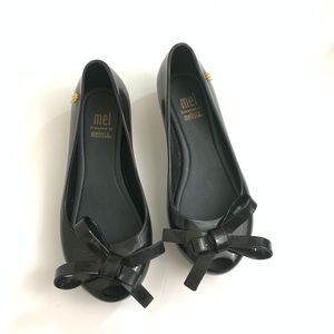 Mini Melissa Black Bow Flats